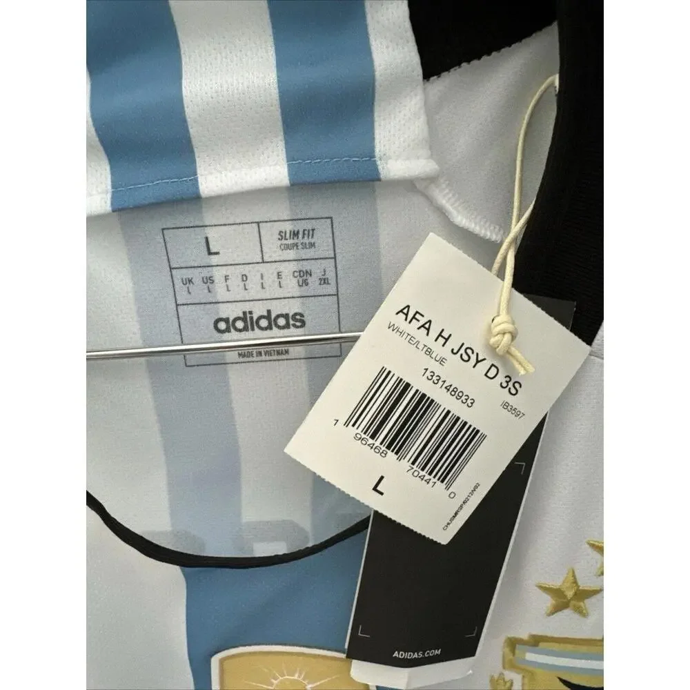 2022 Adidas World Cup 3 STAR Argentina MESSI Jersey Size L - Picture 2 of 12